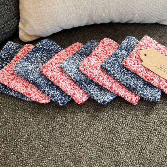 NWT 8 Coasters Made in USA with 100% recycled cotton! Perfect to use as trivet! - Picture 2 of 2